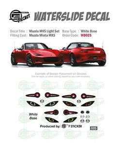 Juego de luces WB 025 BASE BLANCA tobogán acuático Mazda MX5 para diecast personalizado 1:64 - Imagen 1 de 4