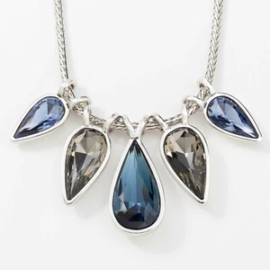 Touchstone Crystal Change Your Mind Montana Denim Necklace 16-18” Swarovski💎NEW - Picture 1 of 4