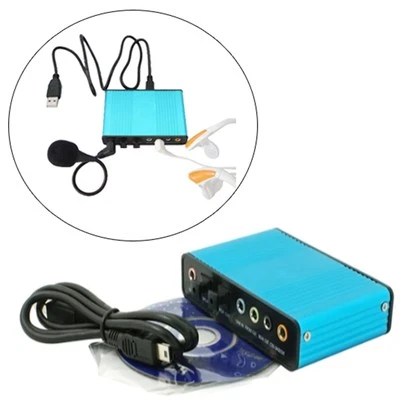 USB 6 Channel 5.1 External Optical Audio Sound Card Adapter Laptop Notebook PC - Image 1 of 4