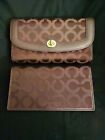 Coach Wallet Trifold Brown Signature Full Size with Check book holder