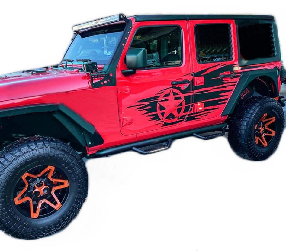 Graphics Distorted Stripe Sticker Kit For Jeep Wrangler JK TJ 4 Door Vinyl Decal - Изображение 1 из 4