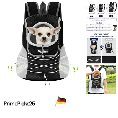 Haustier Rucksack Schwarz S für Hunde Katzen atmungsaktiv reisefreundlich - Bild 1 von 4