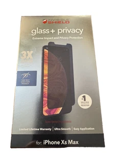 ZAGG Invisible Shield Glass+ Privacy Screen Protector  iPhone 11 Pro Max/Xs Max - Picture 1 of 2