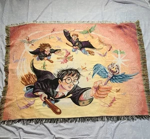 Harry Potter Der Schlüssel Wandteppich Überwurf Decke gewebt Vintage 2000 46" x 60" - Bild 1 von 9