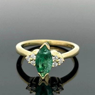 RING GR. 17 (CA.54) 925/-SILBER VERGOLDET MIT SMARAGD & ZIRKONIA SCHMUCKJAGD - Bild 1 von 3