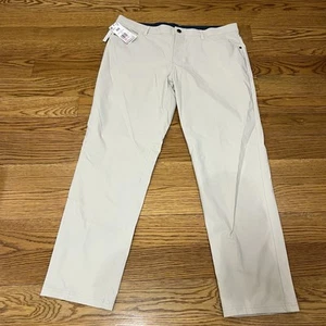 NEW Adidas Golf Mens Go-To 5 Pocket Pants 34x30 Tapered Fit Beige Stretch - Picture 1 of 20