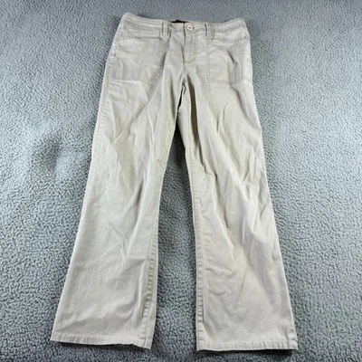 Pantalones chinos Gloria Vanderbilt beige para mujer 12P Petite mezcla de algodón tiro medio Foto 1 de 4