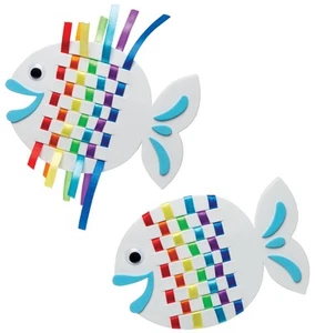 AR516 Kit Pesci Arcobaleno (Confezione da 6) -Arti e Mestieri Confezione Bambini Tessitura - Foto 1 di 5
