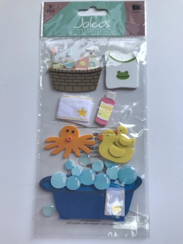 Jolee's Difícil de Encontrar Nuevo Bebé Espuma Baño Libro de Recortes Pegatinas Paquete Bañera Burbujas Nuevo de Lote Antiguo Foto 1 de 4