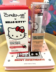 The Creme Shop Hello Kitty LOT: Eyeshadow, Hand Crème, Lip+Cheek Chic Stick NEW - Picture 1 of 5