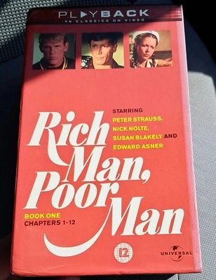 Rich Man Poor Man - VHS Video Tape Cassette Box Set [New and sealed] PAL Foto 1 de 4