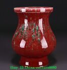 10.2 "Vase Vase En Porcelaine Émaillée Rouge Unique Kangxi