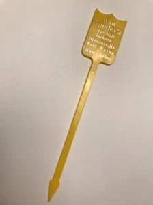 Win Schuler's Swizzle Stick Stir Stevensville Fort Wayne Ann Arbor Yellow - Picture 1 of 3