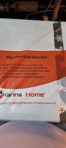 Karina Home Scandi reindeer green Wipe Clean Tablecloth Vinyl PVC 200cm x 140cm - Picture 1 of 3