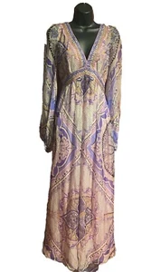 Emilio Pucci 100% Silk Printed Embellished Dress Gown Size 4 - Picture 1 of 9
