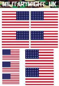 1 /16 - 1/18 SCALE 120mm FIGURES FLAGS USA 35 STAR DIORAMA RC TANK DECALS - Picture 1 of 1