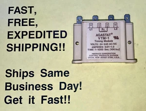Agastat VTM-1 on-after-delay timer. 24-240 VAC/VDC 1 Amp; FREE SAME DAY SHIPPING - Picture 1 of 3