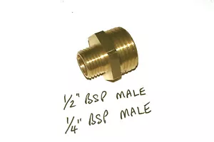 1/2 Inch BSP to 1/4 Inch BSP Male to Male Reducing Nipple Water Air Fuel Gas - Picture 1 of 2