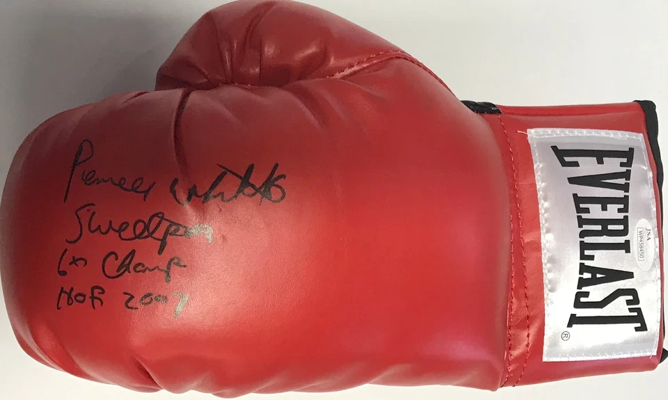 Pernell Whitaker Autographed Red Everlast Left Boxing Glove (JSA) - Image 1 of 1
