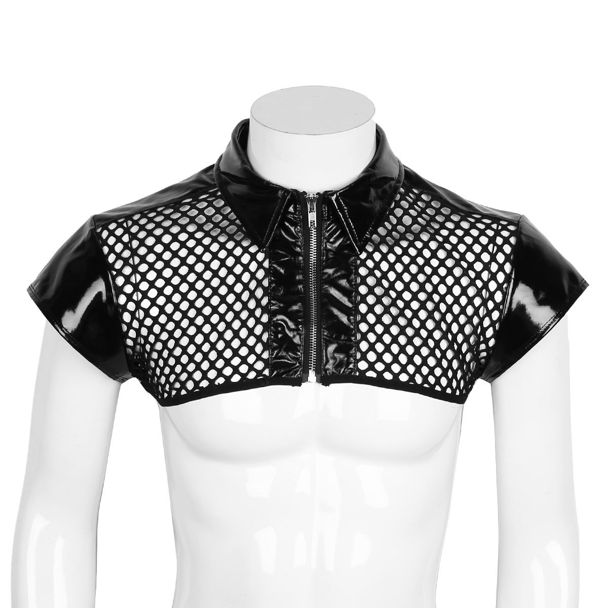 men's shirt with leather shoulders