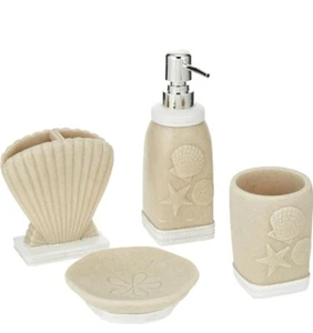 Coastal Shell 4-Piece Bathroom Set (New) - Picture 1 of 4