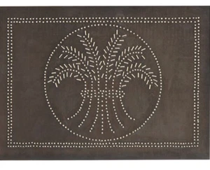 Primitive Country Punched Tin Piesafe Cabinet Panel Wheat in Blackened Tin  - Picture 1 of 1