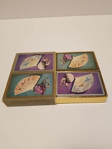 Congress Playing Cards Felt Case Cel-U-Tone Finish Fan Design Vintage - Picture 1 of 12