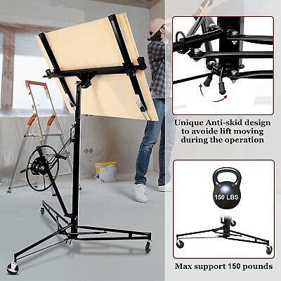 11' Drywall Lift Panel Hoist Jack Lifter Construction Tools With Adjustable Arm • 206.99$