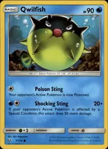 2x (SL01-021 PARALLEL FOIL) Qwilfish (C) Pokemon Shining Legends Card # 21 - Picture 1 of 1