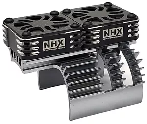 NHX 1/8 Twin Cyclone Alum HV Cooling Fans w/Cover Grey: Traxxas E-REVO 2.0 - Picture 1 of 6