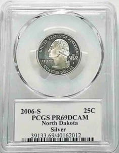 2006 S 25C Silver State Quarter North Dakota Proof PR69 DCAM PCGS - Picture 1 of 2