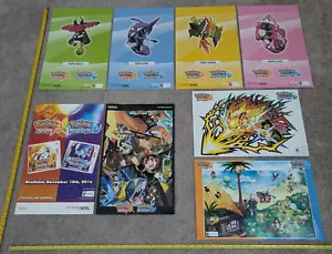 POKEMON SUN MOON PROMO DISPLAY POSTER LOT! W/ALL PRE-ORDER POSTERS! Nintendo 3DS - Picture 1 of 24