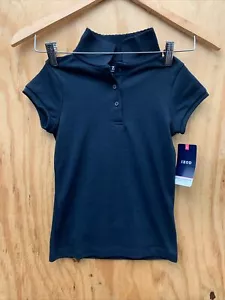 Neu mit Etikett Izod Mädchen 7/8 zugelassen Schulkleidung blau kurzärmlig Small Schule Polo-Shirt - Bild 1 von 3