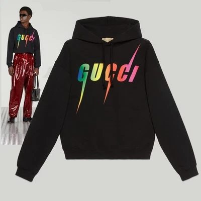 GUCCI SUDADERA PARA HOMBRE SUDADERA CON CAPUCHA ALGODÓN NEGRO con LOGOTIPO DE HOJA talla L GRANDE Foto 1 de 4