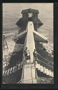 AK Dahmeshöved i. H., Erholungsheim Seefrieden, Mole mit Badeanstalt 1931 - Bild 1 von 2
