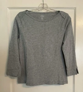Women’s J. Crew Light Gray Slub Tee Boat Neckline Pullover Size S - Picture 1 of 3