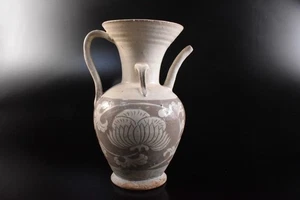 K5615: XF Chinese White glaze Flower sculpture FLOWER VASE Buddhist art - Imagen 1 de 8