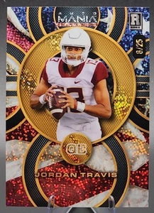 Jordan Travis /25 2024 Wild Card Auto Mania Rookie RC Sparkle NY Jets SP - Picture 1 of 2