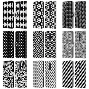 HEAD CASE DESIGNS BLACK AND WHITE PATTERNS LEATHER BOOK CASE FOR ONEPLUS PHONES - Picture 1 of 15