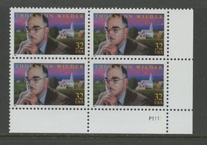 US 3134, 1997 32c LITERARY ARTS (WILDER), LR PBOF4, MNH (US1375K) - Picture 1 of 1