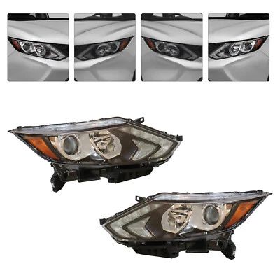 For 2017-2019 Nissan Rogue Sport Halogen Headlights w/LED DRL Headlamps Pair Set Foto 1 de 4