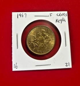 1967 Kenya 5 Cents Coin - Nice World Coin !!! - Picture 1 of 2
