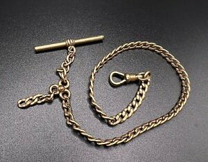 Antique R & Y Gold Filled T-Bar Watch Chain SIGNED 12 1/2" R10