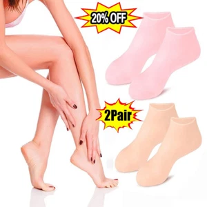 2 Pair Foot Care Socks Spa Silicone Moisturizing Gel Anti Cracking Protect US - Picture 1 of 15