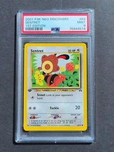 PSA 9 1ST EDITION SENTRET 63/75 - NEO DISCOVERY NON HOLO - MINT - Picture 1 of 2