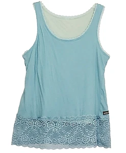 Matilda Jane Top Tank Lace Teal Blue Top Reversible Size S to M Knit Boho Lined - Picture 1 of 5