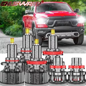 For 2020 2021 2022 Ram 1500 2500 3500 6500K LED Headlights Hi-Lo Beam Fog Light - Picture 1 of 12