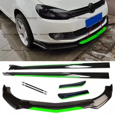 Front Bumper Lip 86" Side Skirt Black Green for Volkswagen Golf MK5 MK6 MK7 Foto 1 de 4