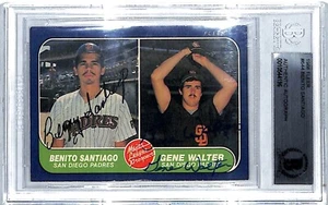 1986 Fleer BENITO SANTIAGO GENE WALTER Signed Auto Card #644 Beckett BAS Slabbed - Picture 1 of 3