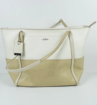 Tumi Leather Tote - Two Toned - White Tumi Limited Edition - Image 1 of 4